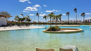 Indoor pool, 2 outdoor pools, pool umbrellas, sun loungers