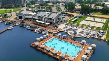3 outdoor pools, open 10:00 AM to 10:00 PM, pool cabanas (surcharge)