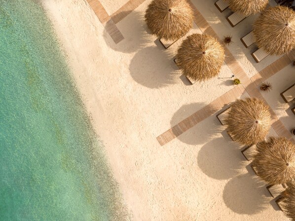 靠近海滩、免费海滩班车