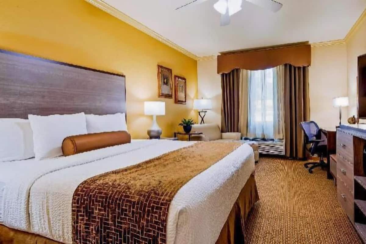 Pillowtop beds, desk, laptop workspace, iron/ironing board