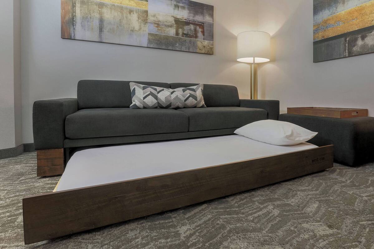 down duvets, pillow-top beds, desk, blackout curtains