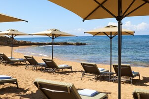 在附近的私人海滩、免费海滩班车、沙滩椅、海滩遮阳伞