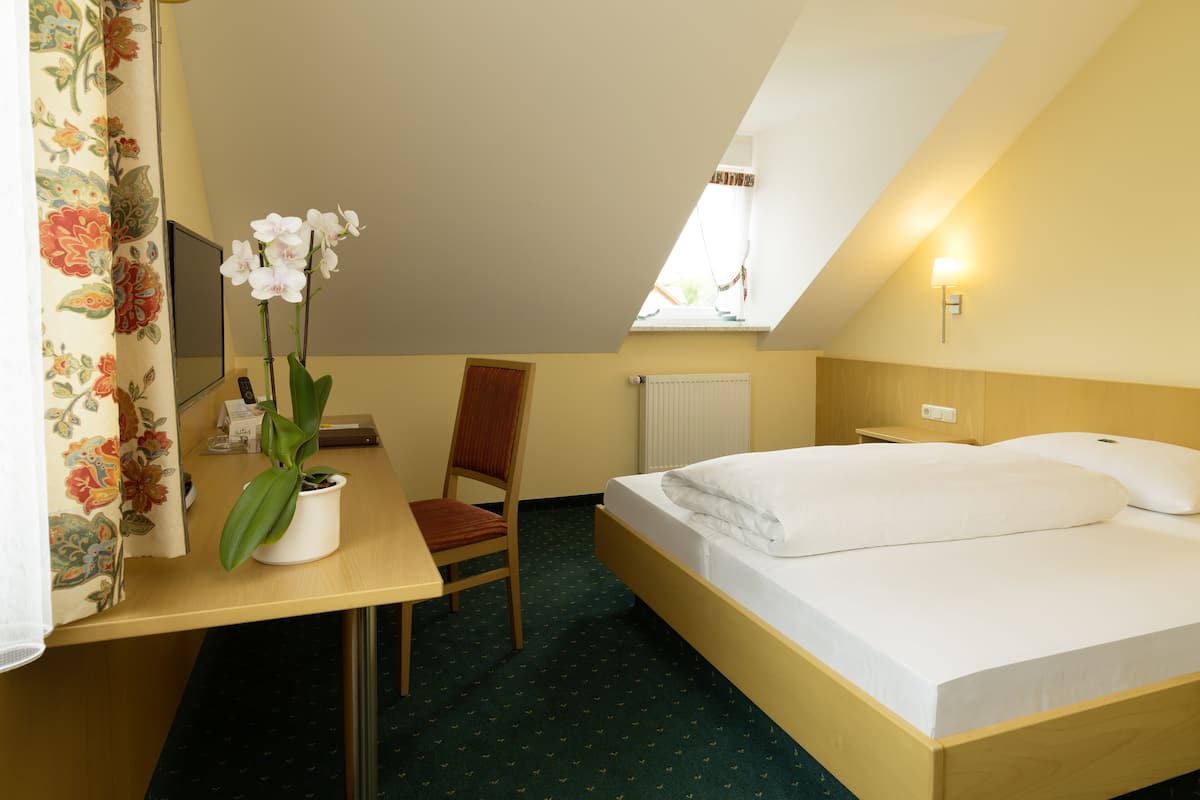 Standard single room (with a French bed 160x200) in the main house | デスク、遮光カーテン、防音設備、アイロン / アイロン台