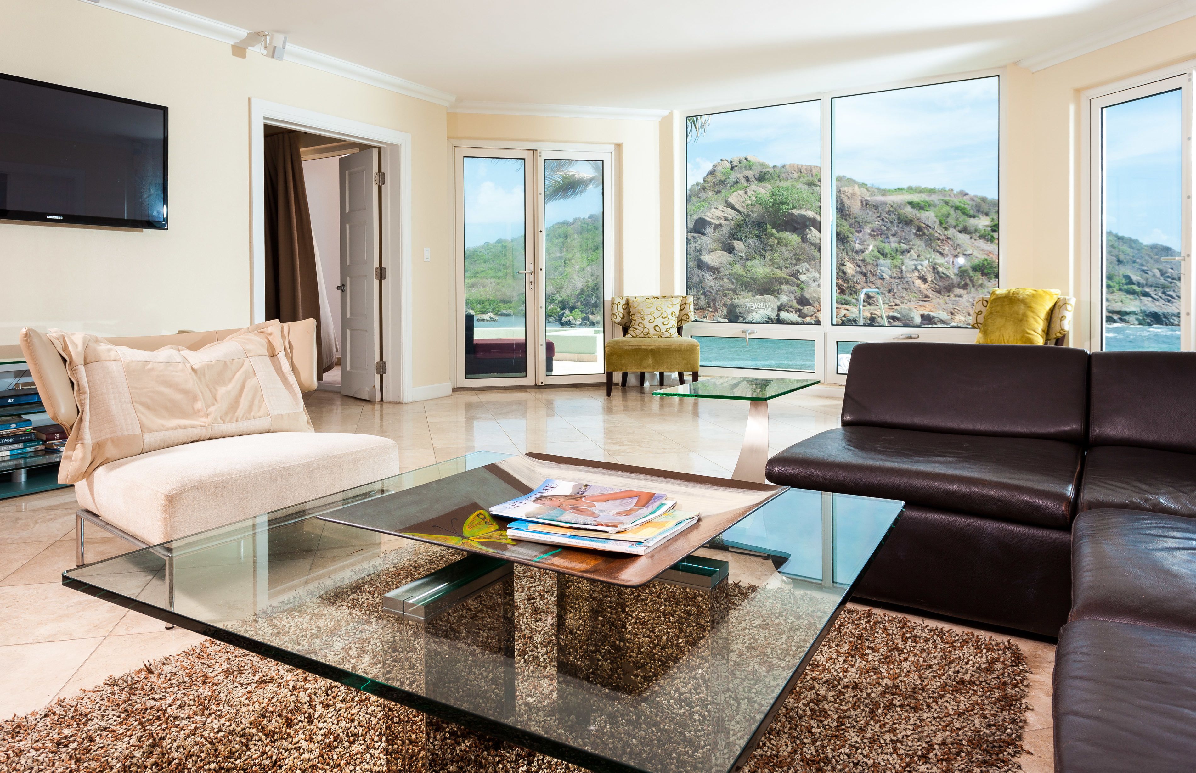 40-英寸纯平电视 （配备卫星频道）、电视