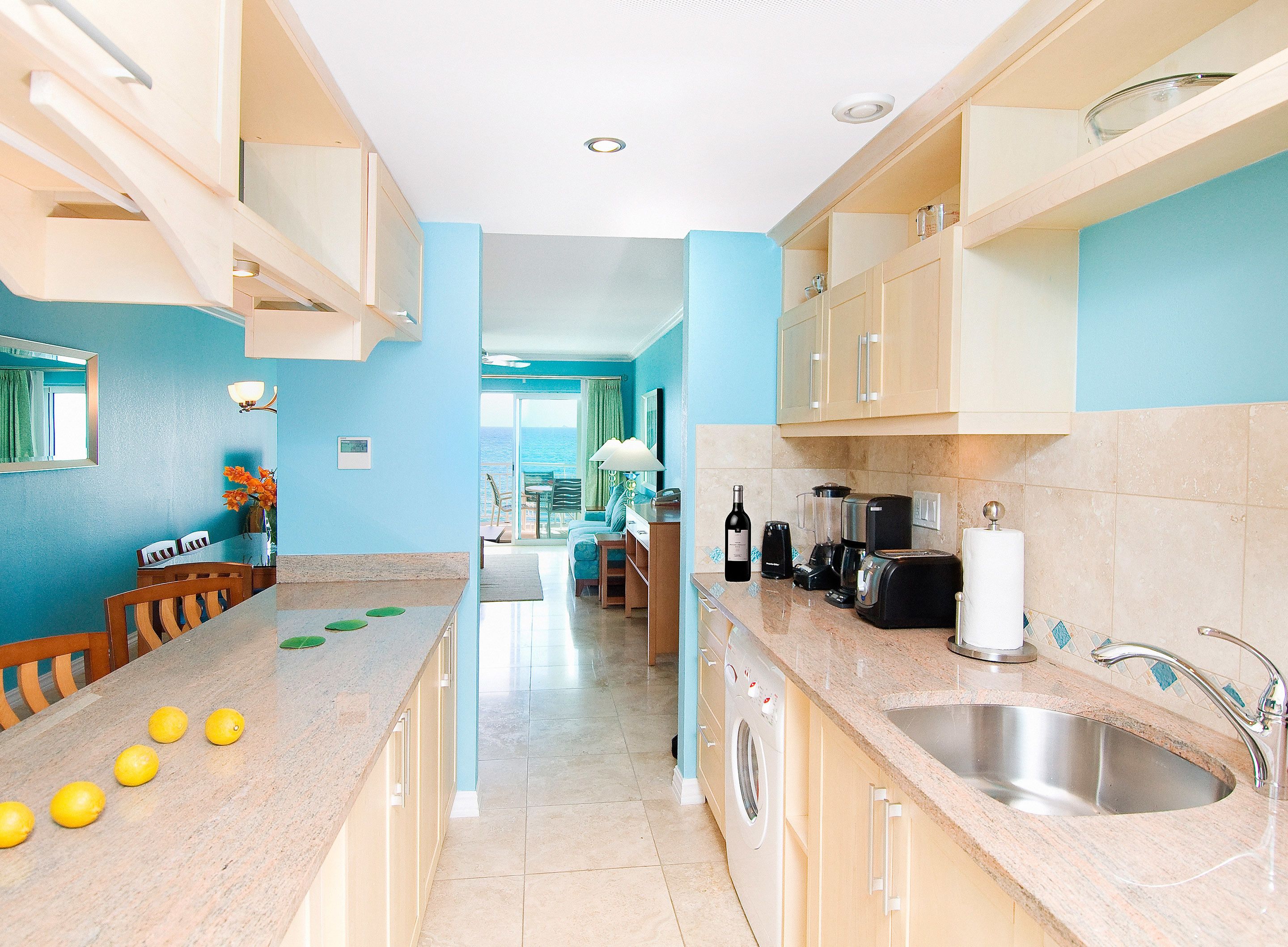 fridge, microwave, coffee/tea maker, electric kettle