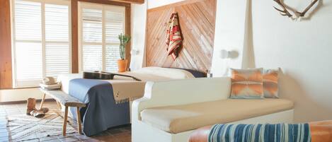 Premium bedding, individually decorated, individually furnished, desk