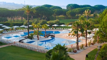 Indoor pool, seasonal outdoor pool, pool loungers