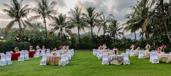 Outdoor banquet area