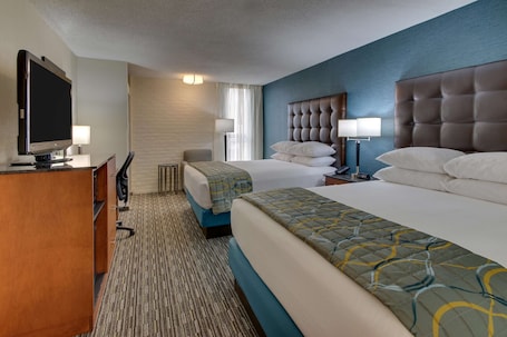 Room, 2 Queen Beds | Desk, blackout drapes, iron/ironing board, rollaway beds. Pear Tree Inn St. Louis Airport