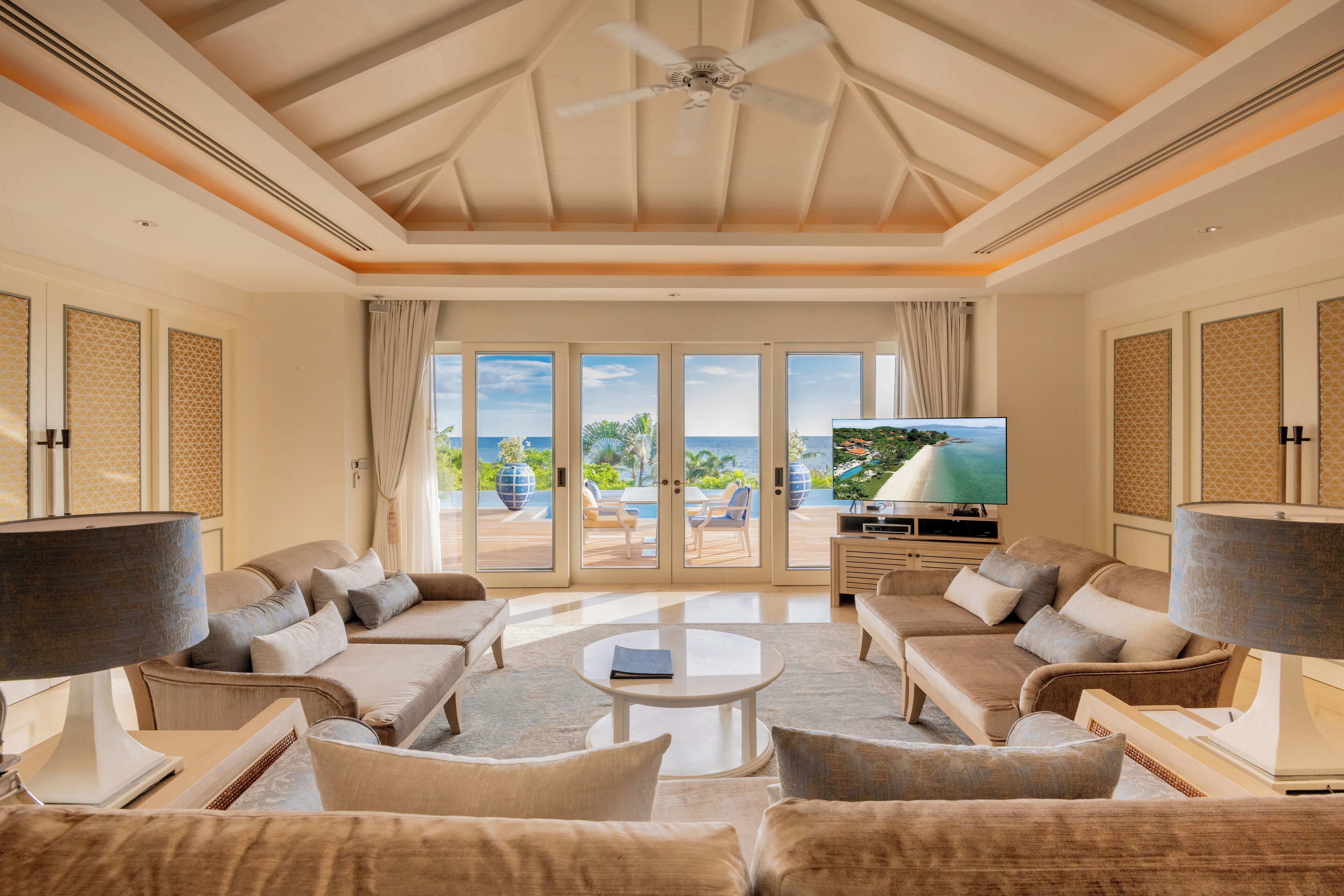 3 bedroom signature villa (rv24) | living area | 37-inch lcd tv with satellite channels, tv, dvd player