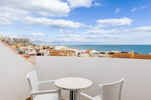 Utsikt mot strand/hav