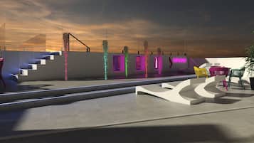 Outdoor pool, open 11:00 AM to 6:00 PM, pool loungers