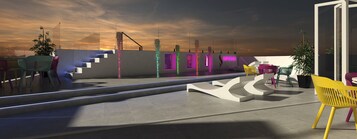 Outdoor pool, open 11:00 AM to 6:00 PM, sun loungers