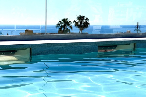 Outdoor pool, open 11:00 AM to 6:00 PM, sun loungers