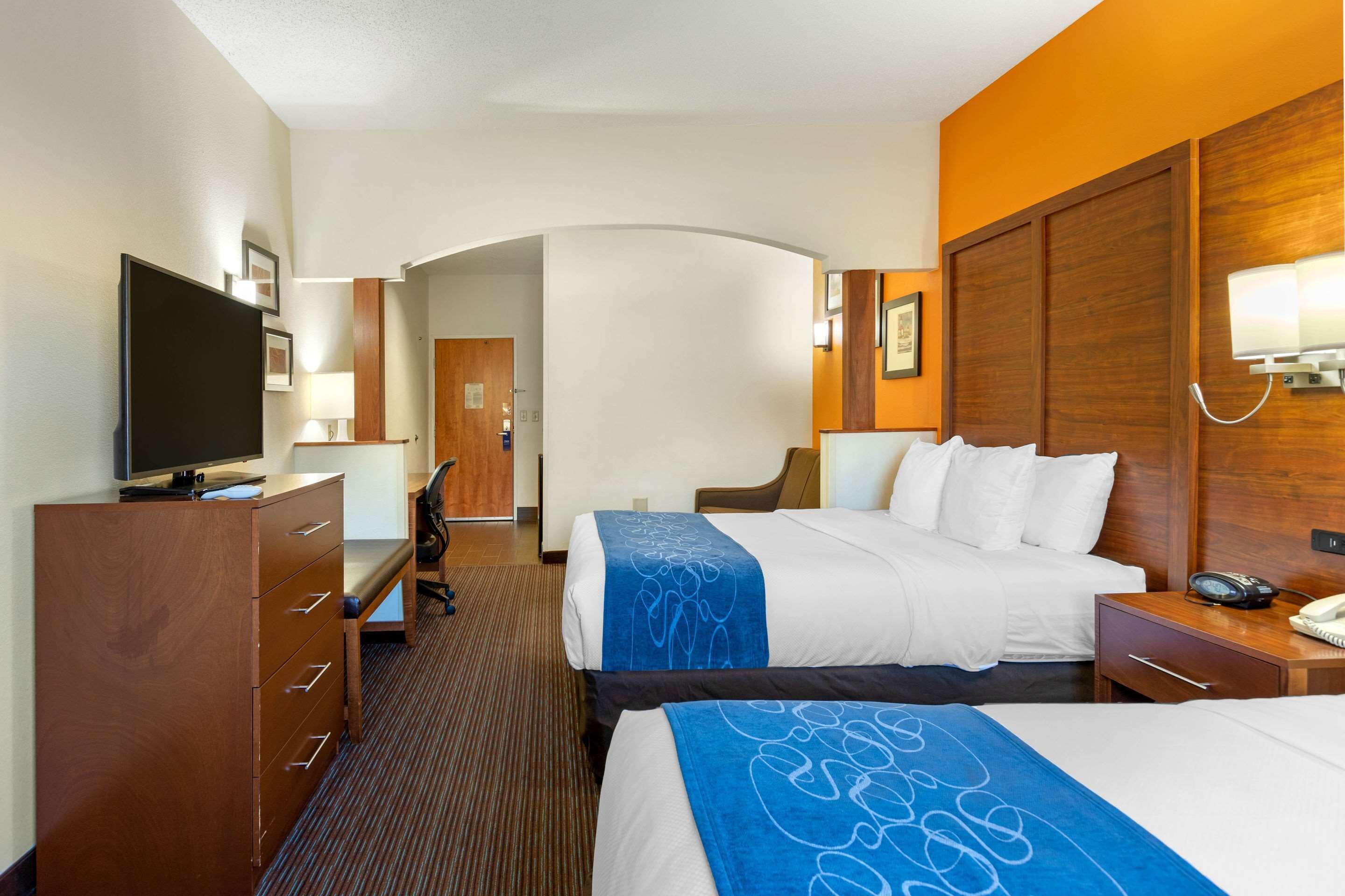 suite, 2 queen beds, non smoking | premium bedding, in-room safe, desk, laptop workspace