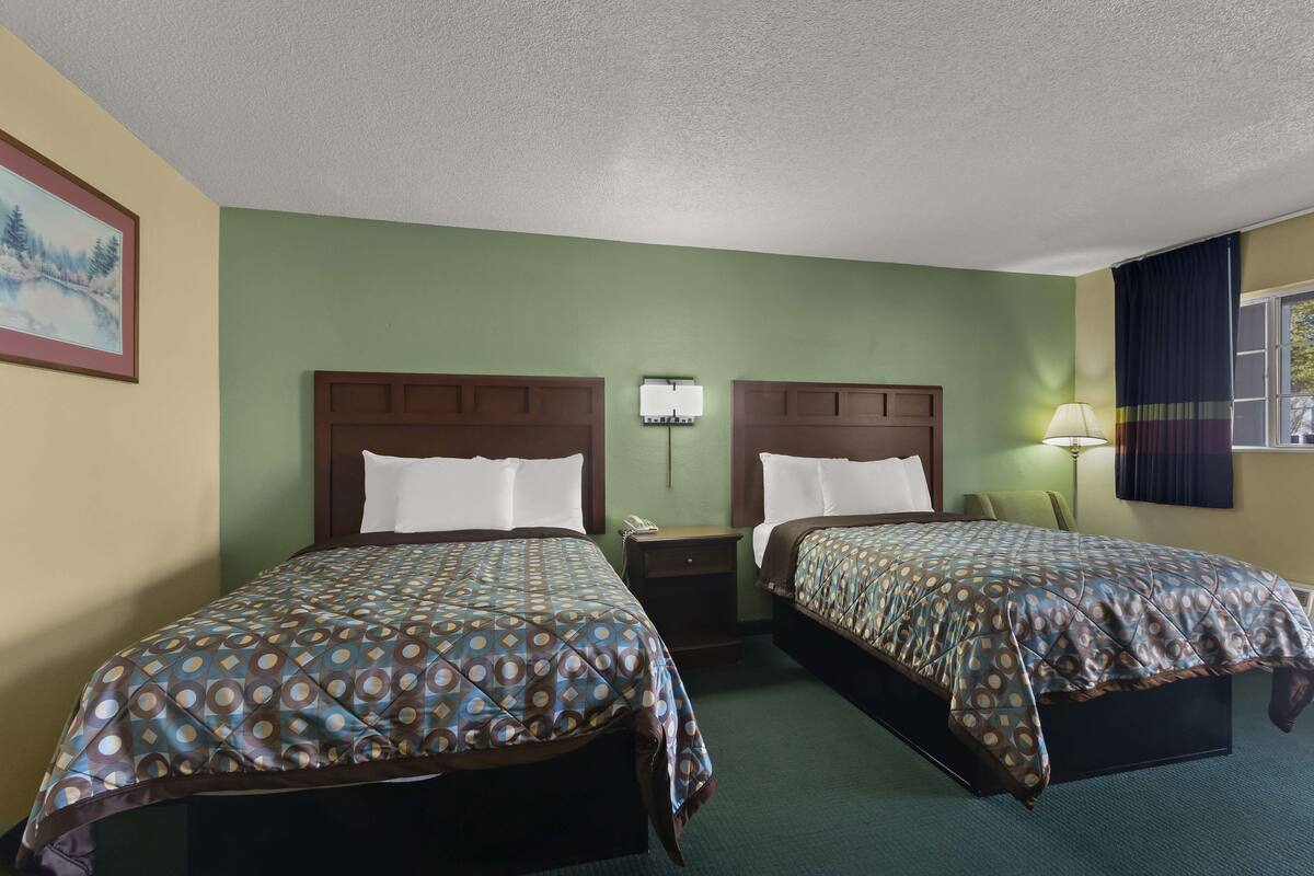 Room, 2 Double Beds, Non Smoking | Premium bedding, desk, blackout drapes, iron/ironing board