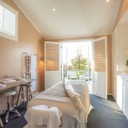 Sauna, hot tub, body treatments, facials, manicures and pedicures