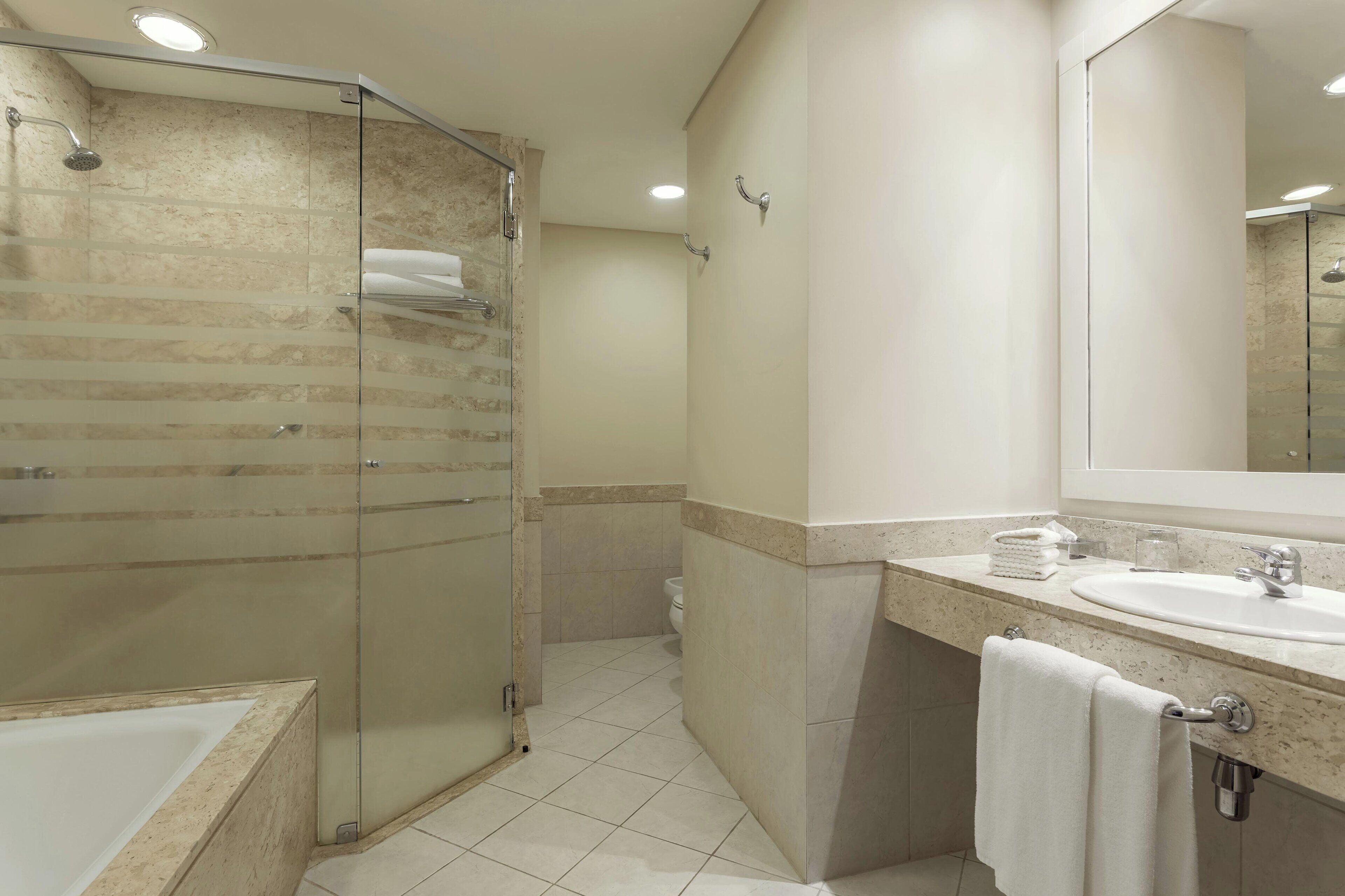 executive suite, 1 king bed, non smoking | bathroom | shower, rainfall showerhead, free toiletries, hair dryer