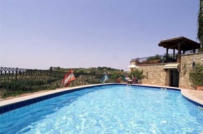 2 outdoor pools, open 9:00 AM to 7:00 PM, pool loungers