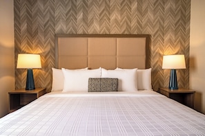 1 bedroom, premium bedding, pillowtop beds, desk