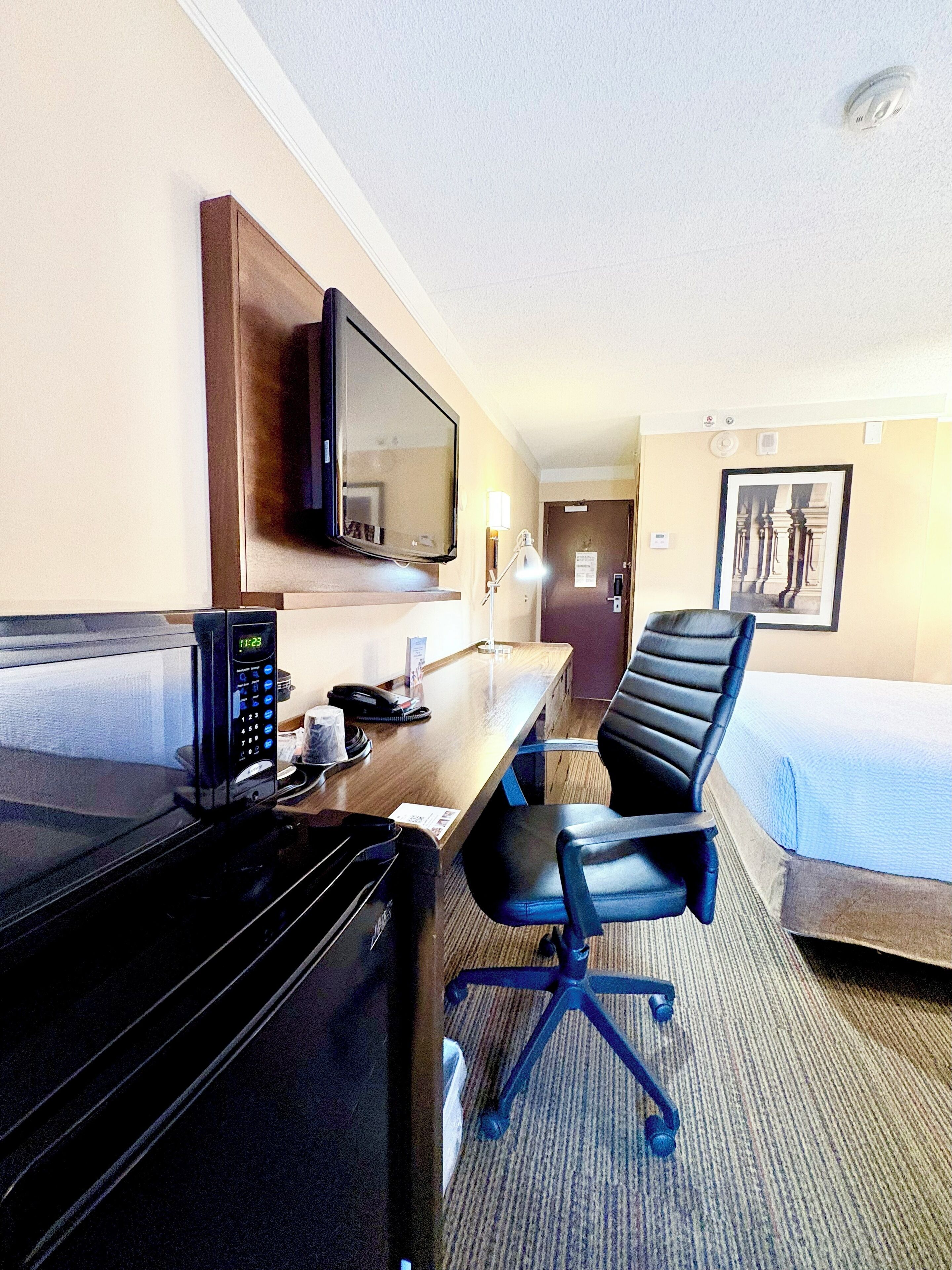 Premium bedding, down comforters, pillowtop beds, in-room safe