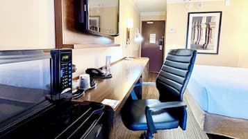 Premium bedding, down comforters, pillowtop beds, in-room safe