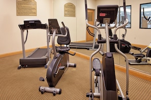 A fitness center with treadmills, elliptical machines, and a mirrored wall. - Holiday Inn Express & Suites Elkhart by IHG (Elkhart)