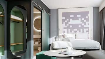 Roupas de cama premium, cortinas blackout, quartos à prova de som