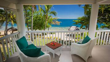 Bungalow Familial, 2 chambres, vue océan, en front de plage | Vue depuis le balcon