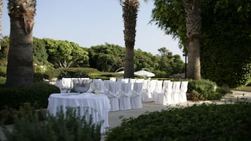Outdoor banquet area