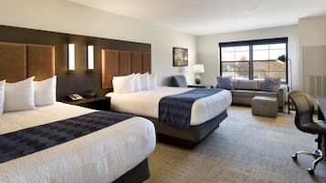 Junior Suite, 2 Queen Beds | Premium bedding, in-room safe, desk, iron/ironing board