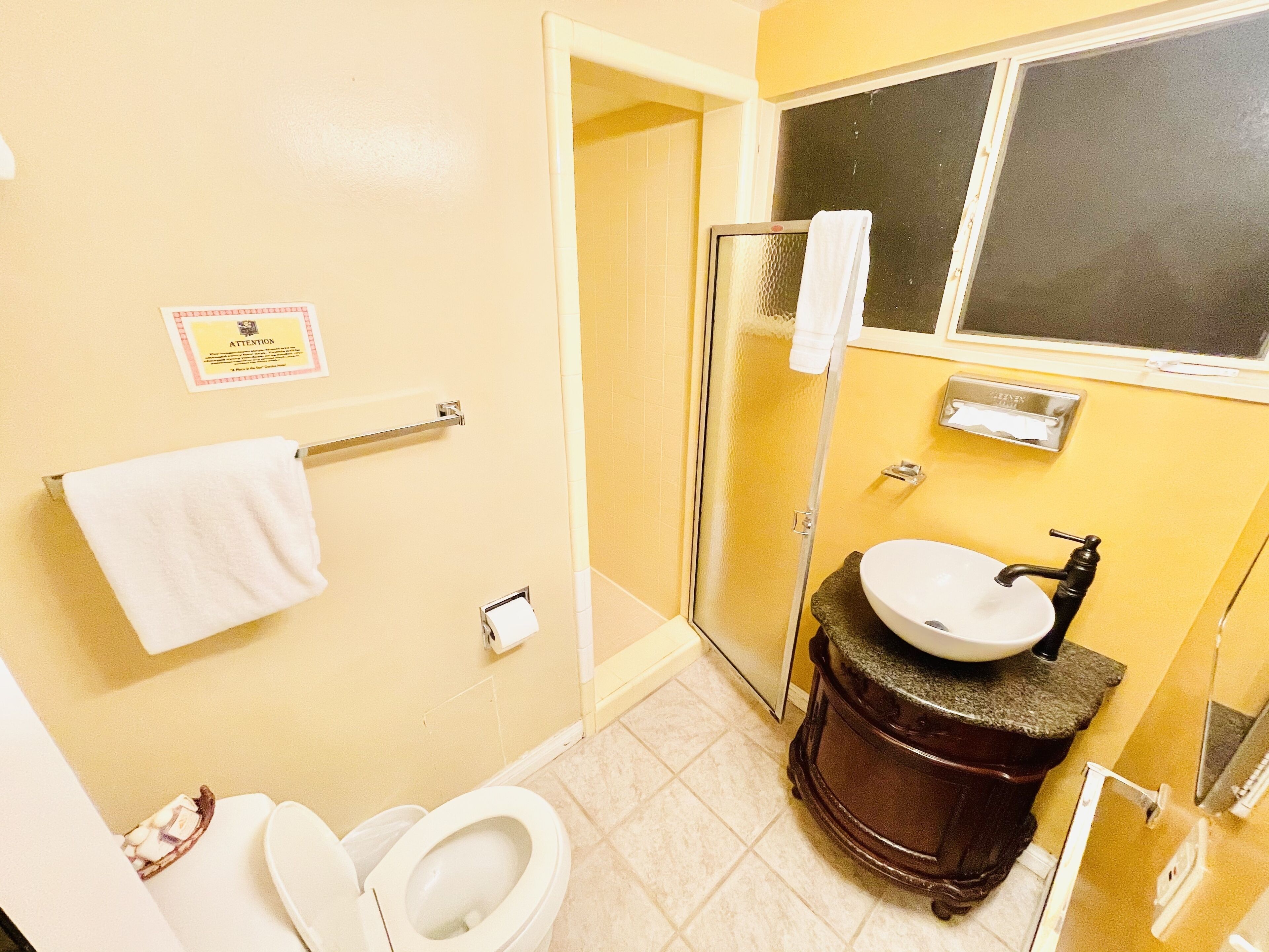 free toiletries, hair dryer, towels, soap