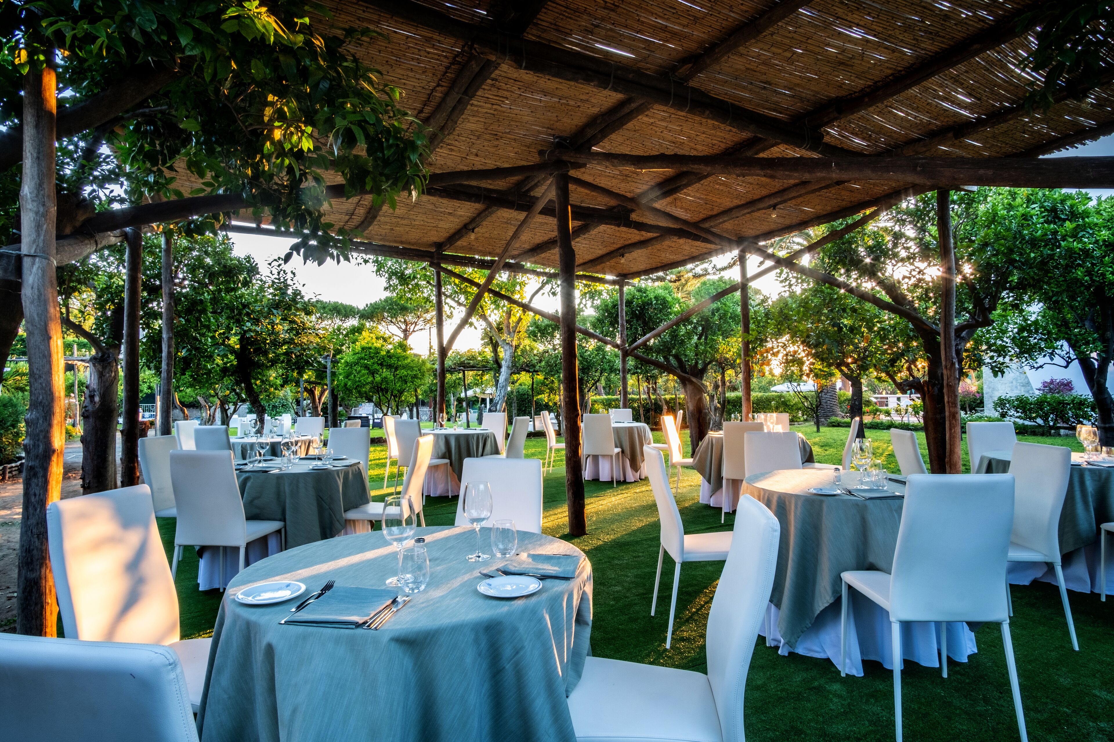 Outdoor banquet area