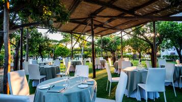 Outdoor banquet area