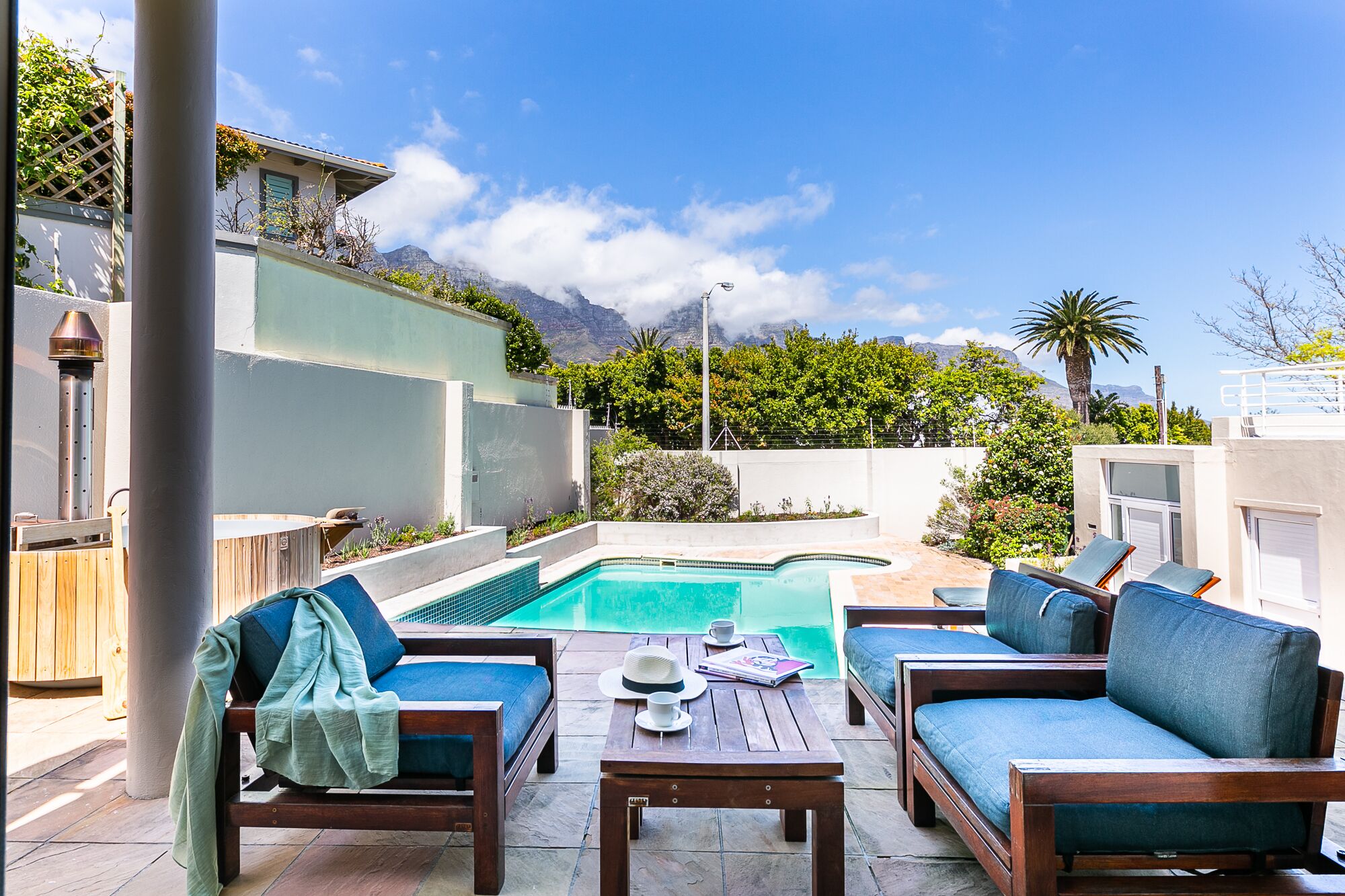 wood fired hot tub pool studio | private pool