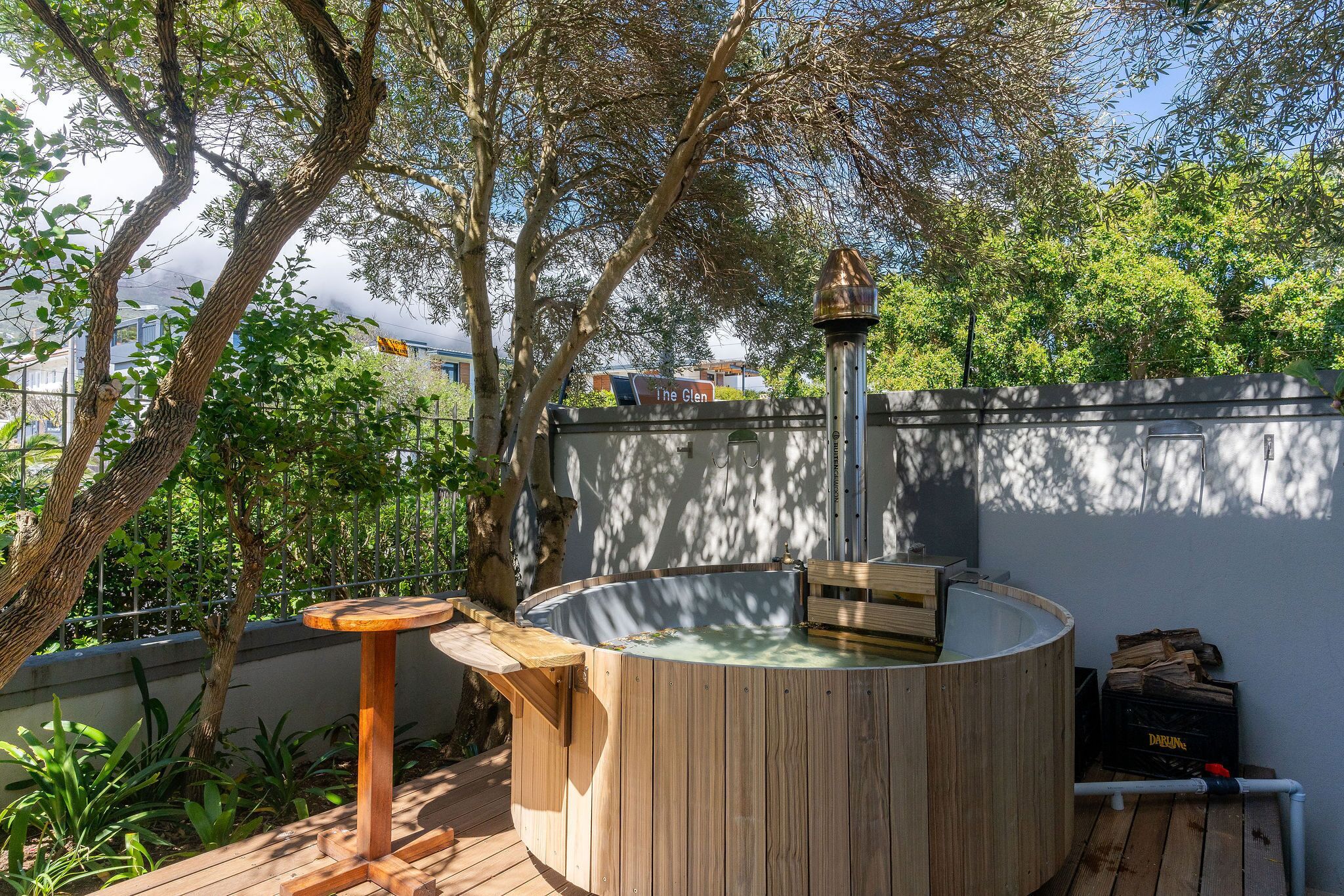wood-fired hot tub nature mountain room | terrace/patio