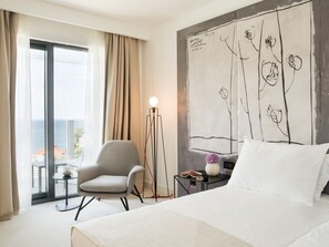 プレミアム ダブルルーム バルコニー シービュー | ミニバー、セーフティボックス (室内)、デスク、ベビーベッド (無料)