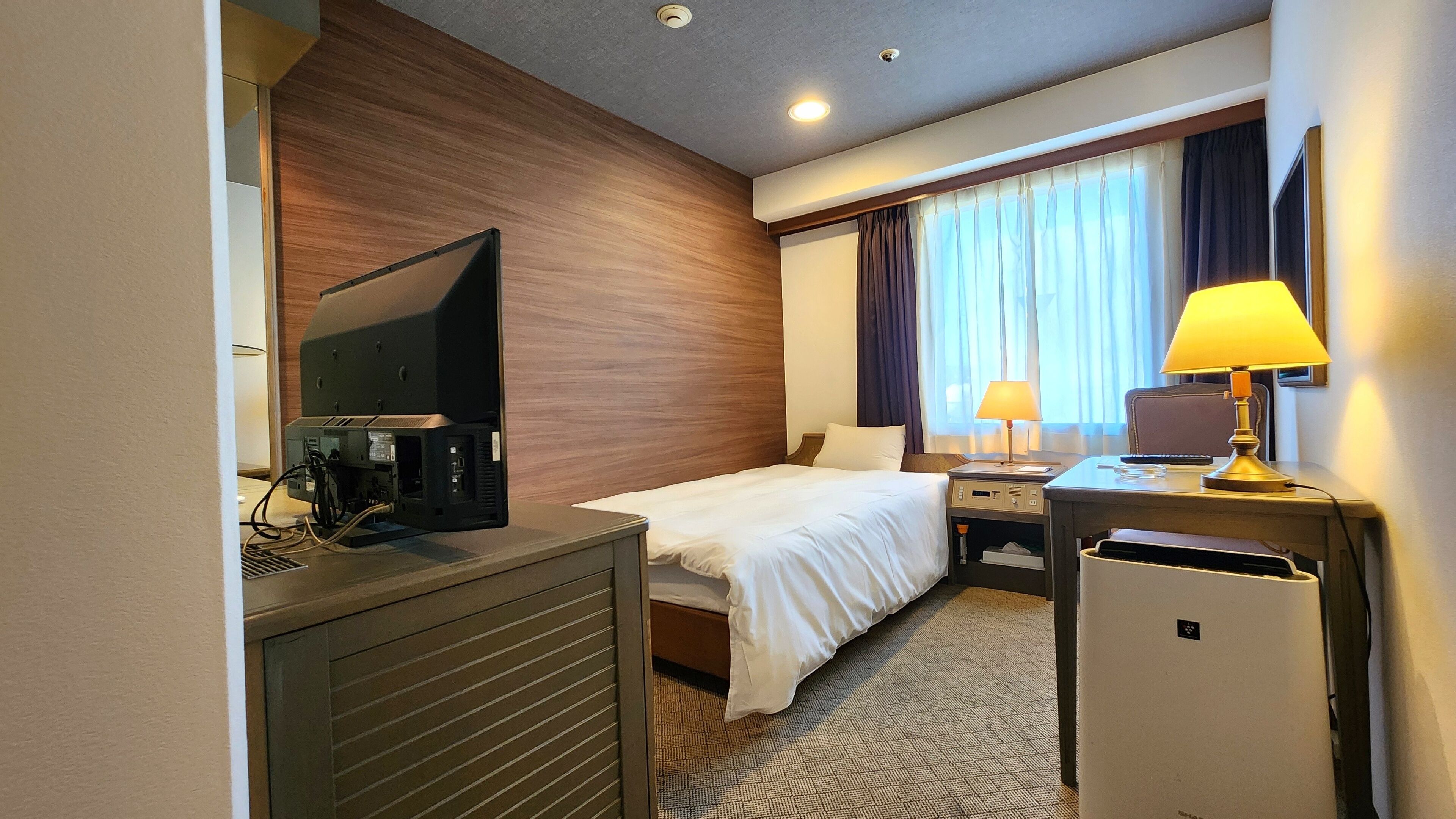 Desk, blackout curtains, iron/ironing board, free WiFi