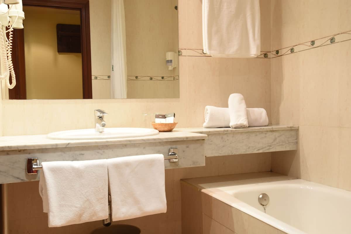 double room (small) | bathroom | hair dryer, bidet, towels