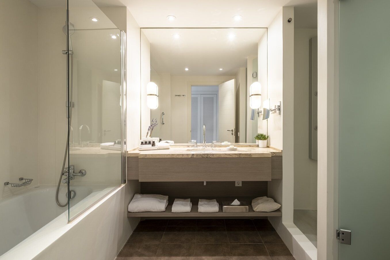 eco-friendly toiletries, hair dryer, bathrobes, slippers