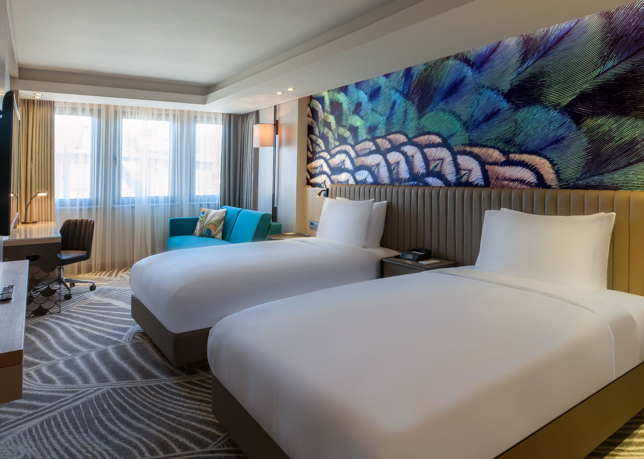 deluxe twin room | premium bedding, down duvets, select comfort beds, minibar