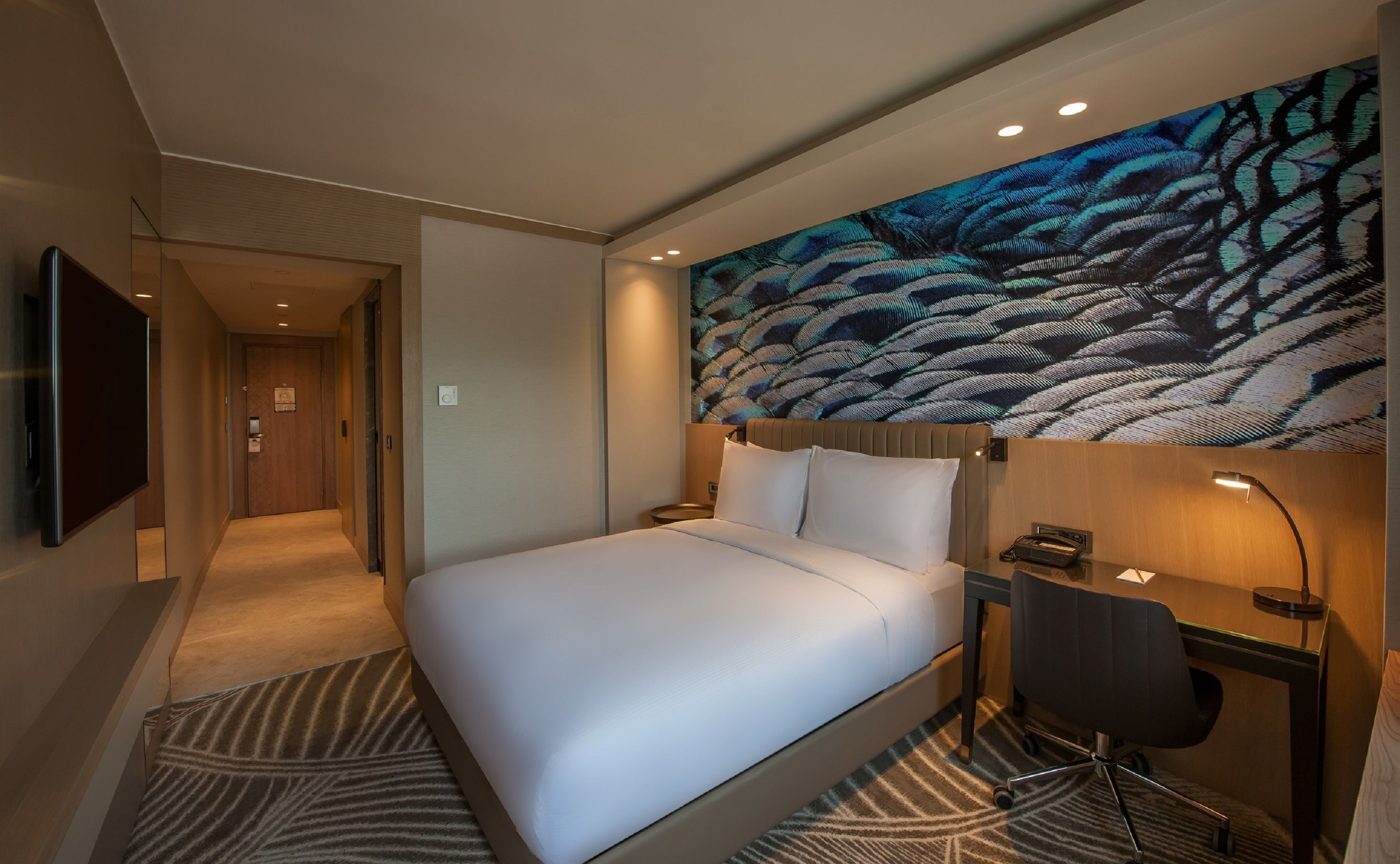 Premium bedding, down duvets, Select Comfort beds, minibar