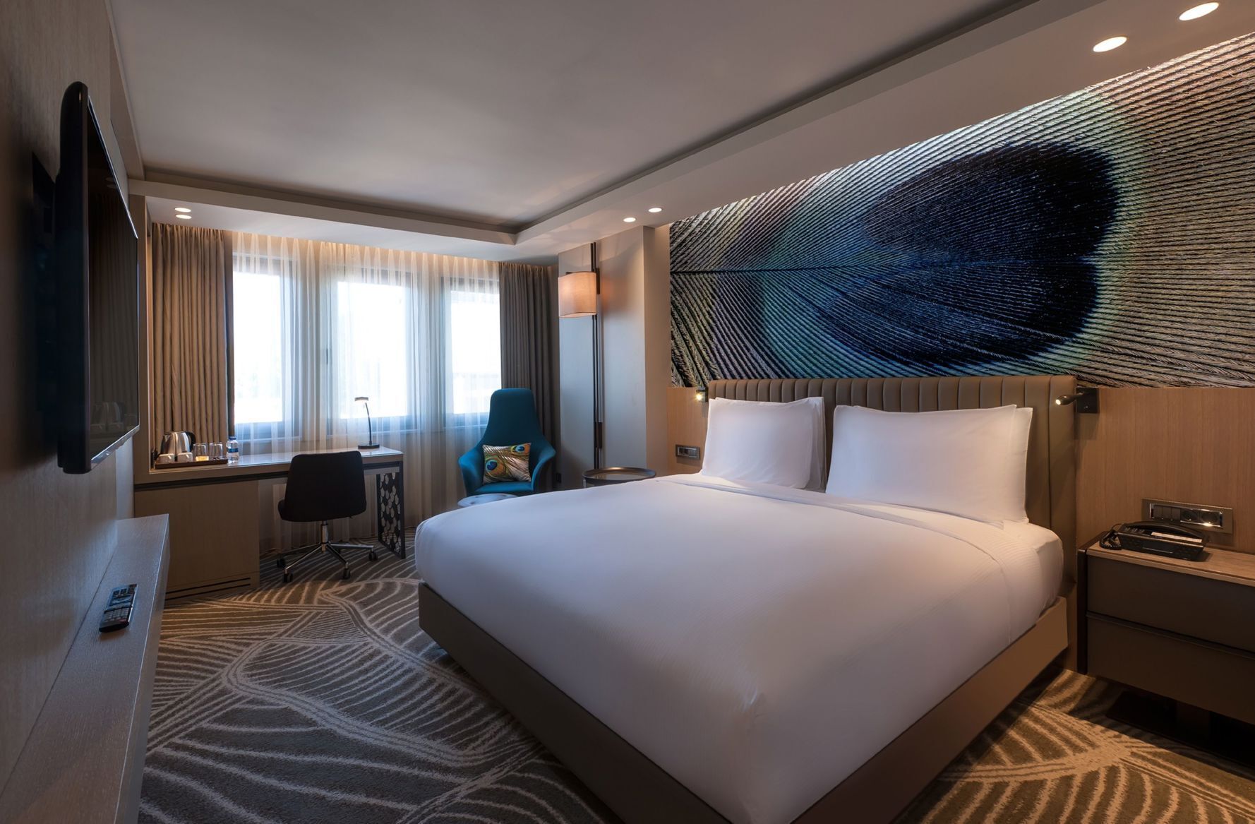 Premium bedding, down duvets, Select Comfort beds, minibar