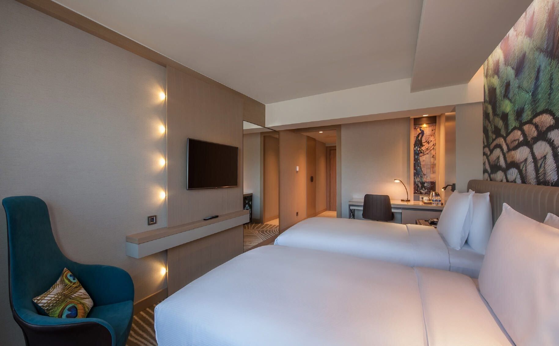 Premium bedding, down duvets, Select Comfort beds, minibar