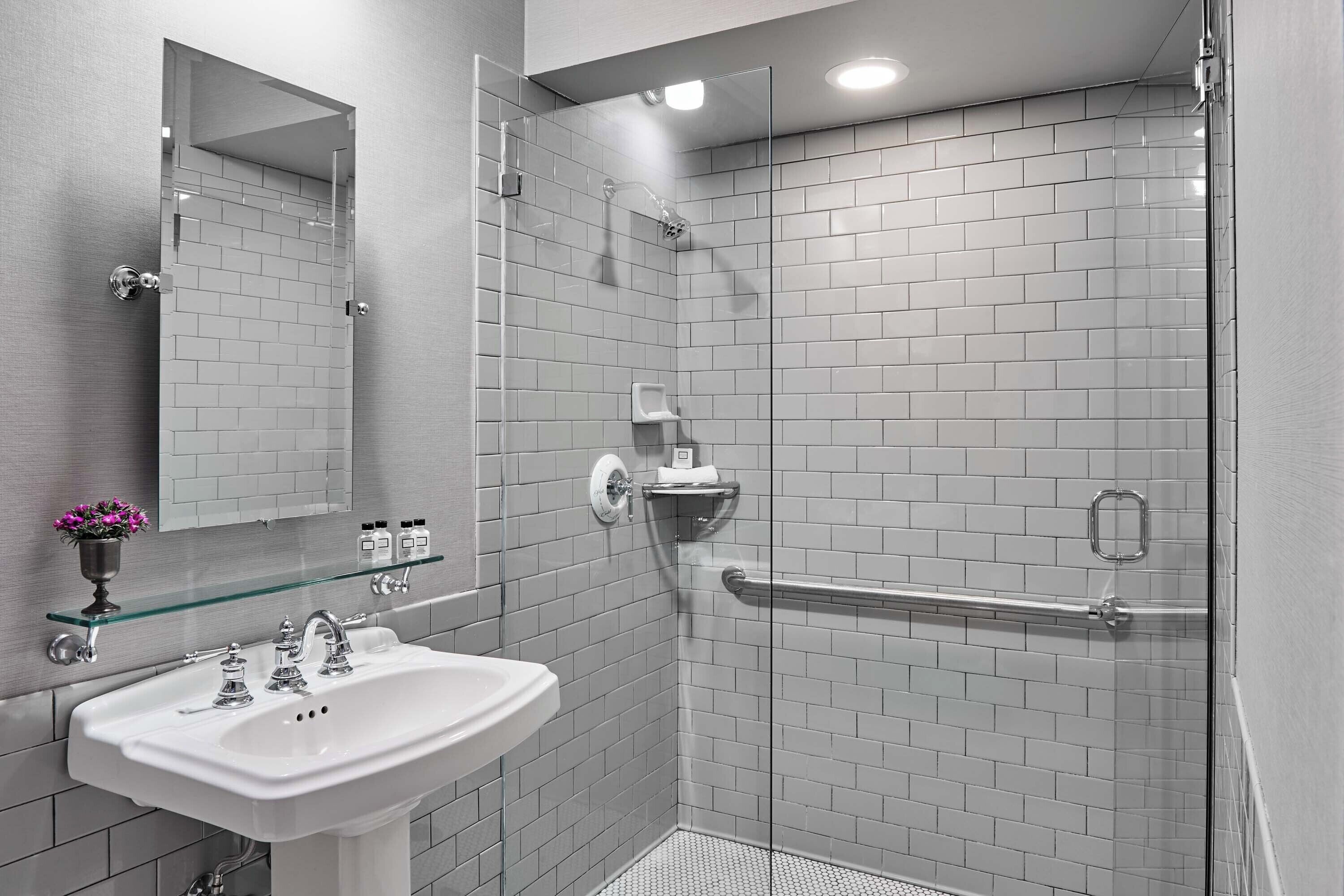 shower, free toiletries, hair dryer, bathrobes