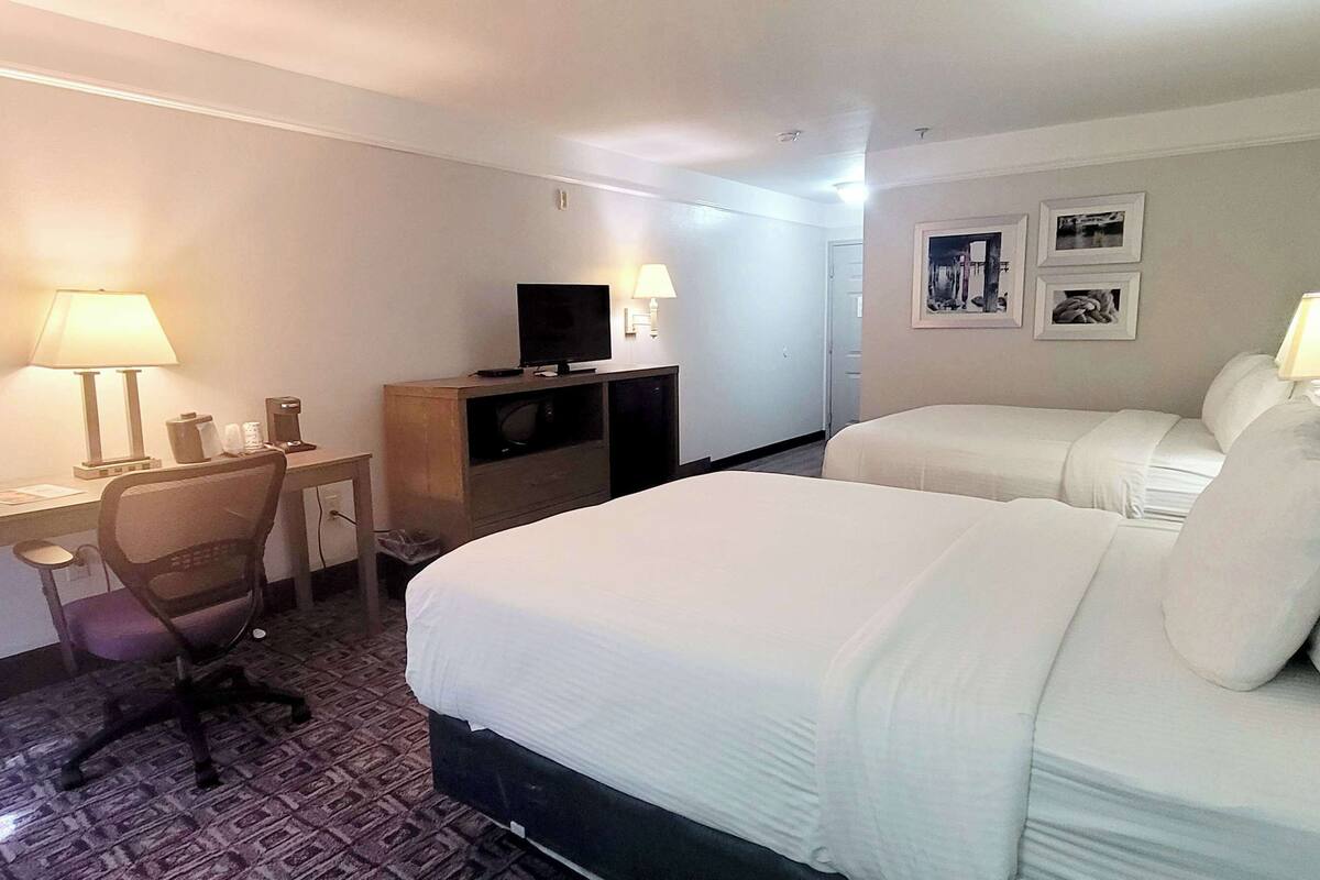 premium bedding, down duvets, pillow-top beds, desk