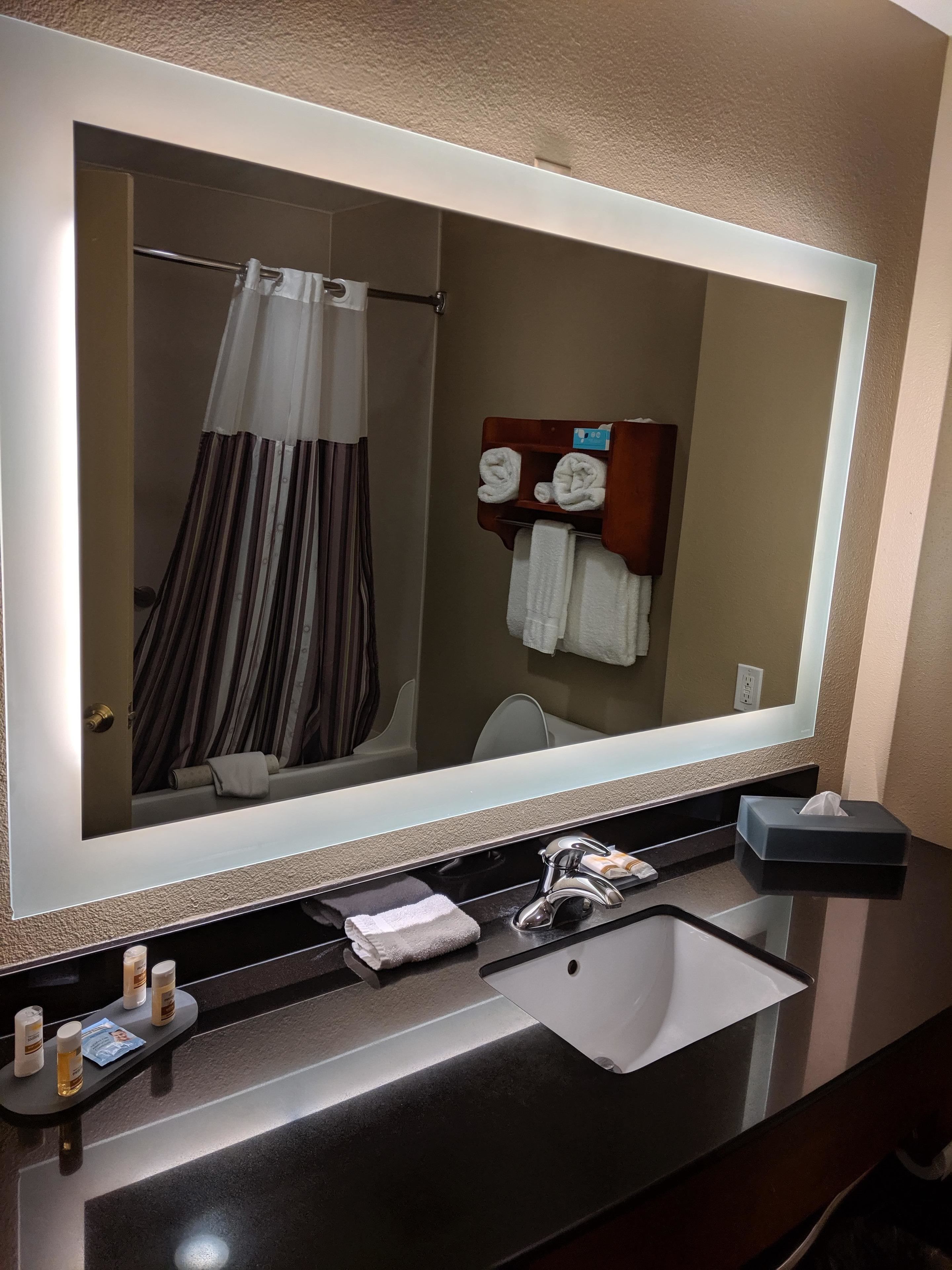 deluxe room, 1 king bed, accessible, non smoking (mobility/hearing impaired) | bathroom | combined shower/bathtub, free toiletries, hair dryer, towels