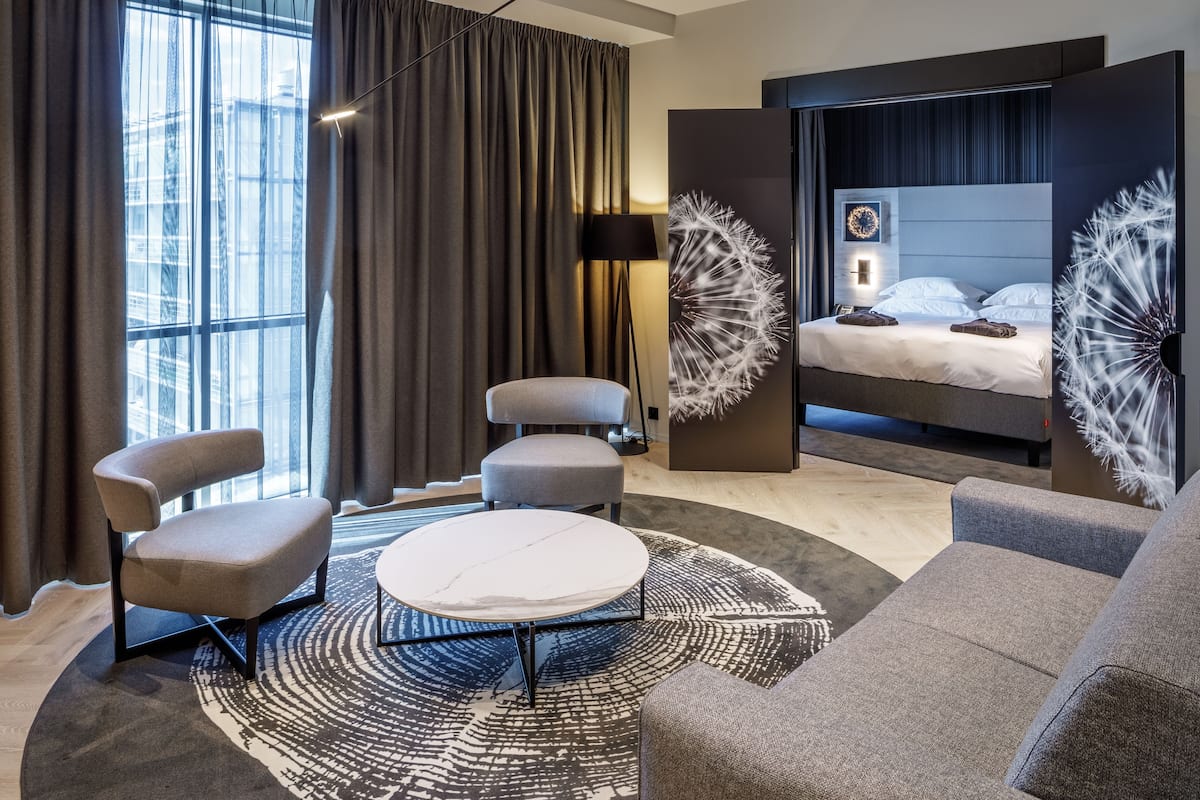 sauna suite | premium bedding, minibar, in-room safe, desk