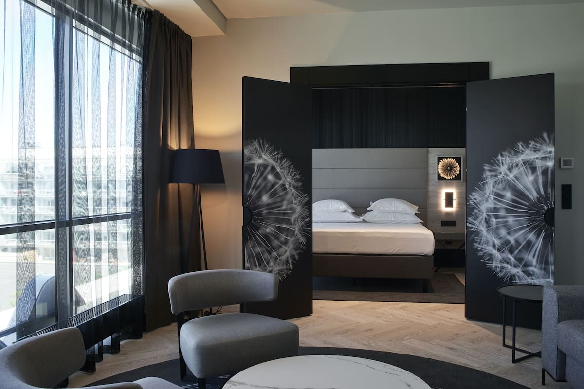 sauna suite | premium bedding, minibar, in-room safe, desk