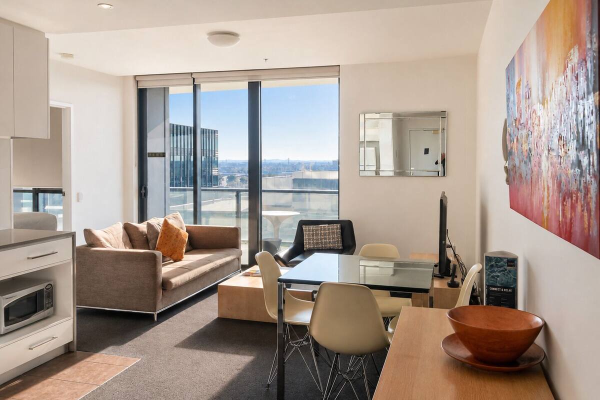 Apartment, 1 Bedroom | Living area | 42-inch LCD TV with satellite channels, TV, DVD player